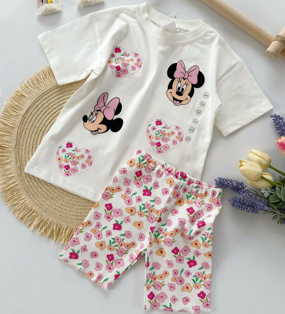 Minnie biker taytlı takım