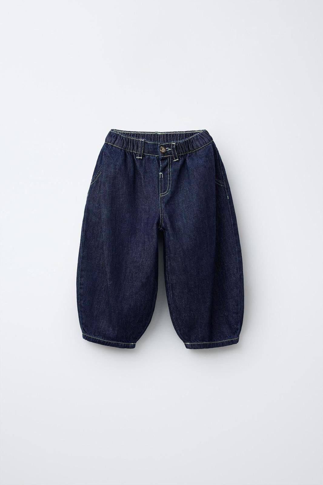 Koyu mavi balon denim pantolon