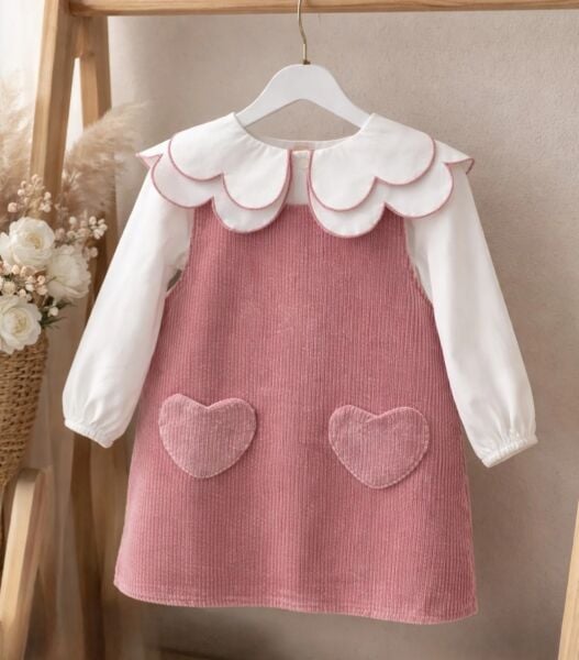 Kalp detaylı gömlek jile takım