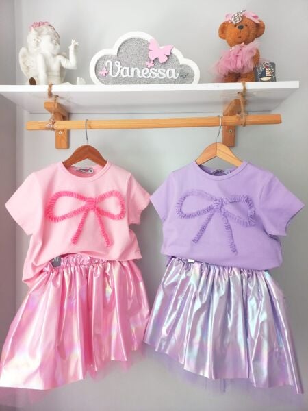 Fiyonk detaylı lila takım 9/10 yaş