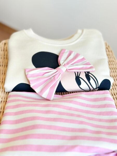 Minnie çizgili pantolon takım