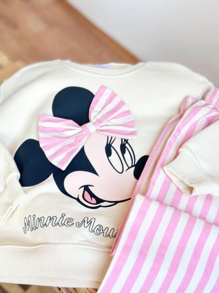 Minnie çizgili pantolon takım
