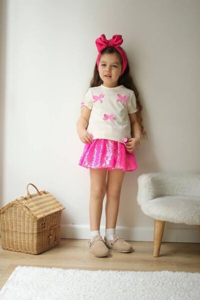 Fiyonk detaylı payet balon etek takim