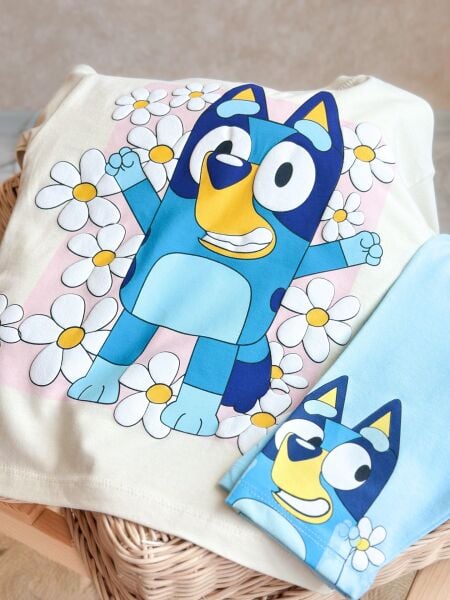 Karakter baskılı biker taytlı takım