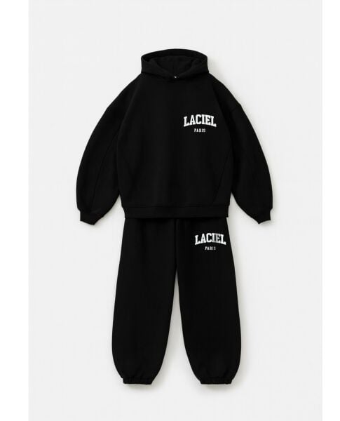 Laciel kapşonlu basic siyah takım
