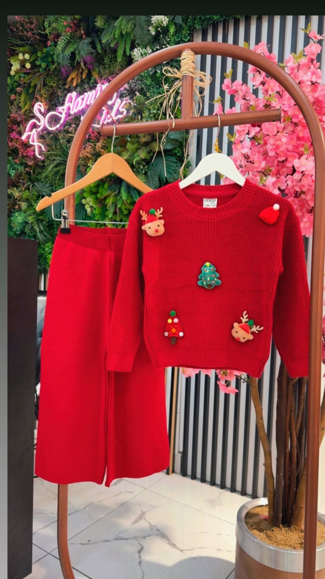 Yeni yıl triko takım kırmızı