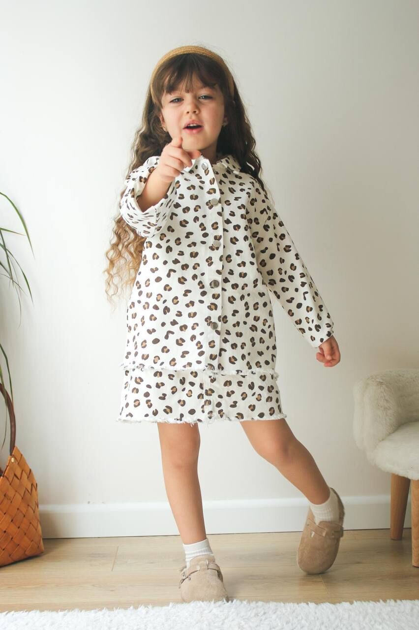 Leopar denim takım