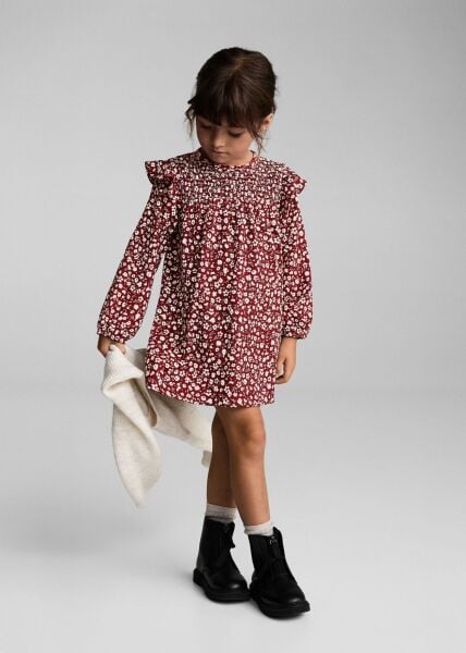 Çiçekli bordo elbise 9/10 yaş