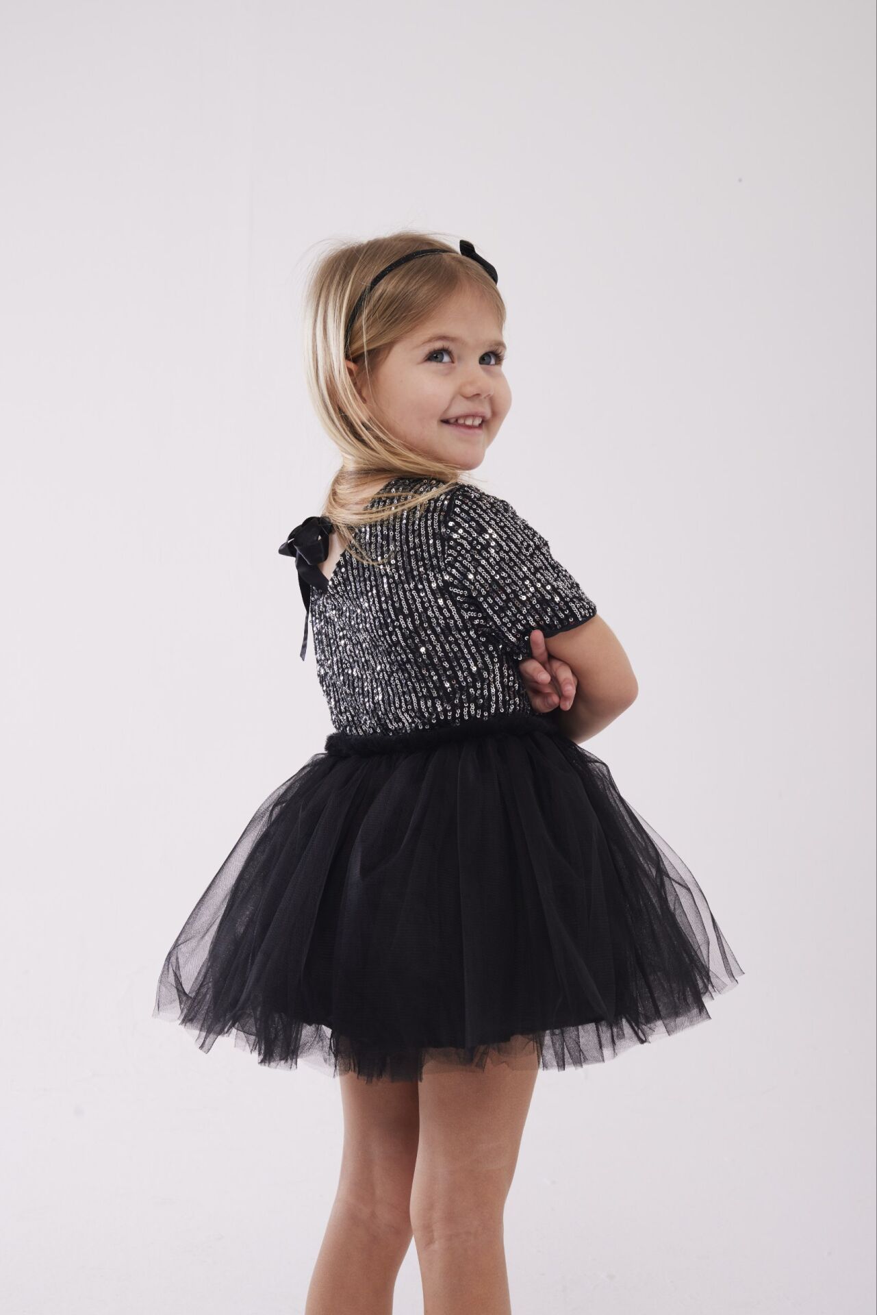 Pul payet tütü etekli takım siyah 7/8 yaş