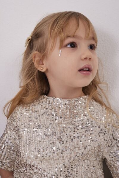 Pul payet tütü etekli takım krem