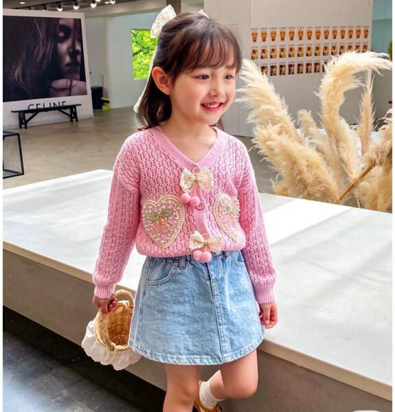 Kiraz aplikeli ceket&denim etek takım 9/10 yaş