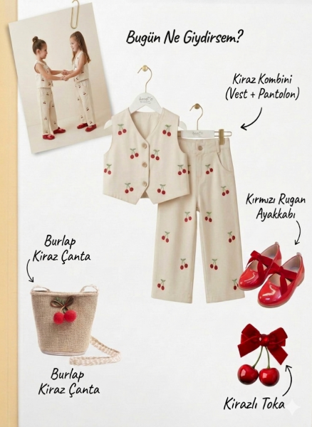 Kiraz yelekli takım