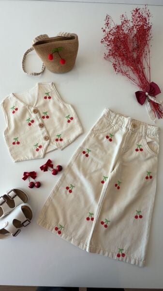 Kiraz yelekli takım