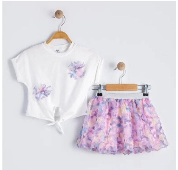 Üç boyutlu balon etek takim lila