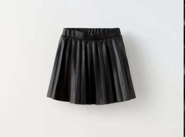 Pileli mat deri etek