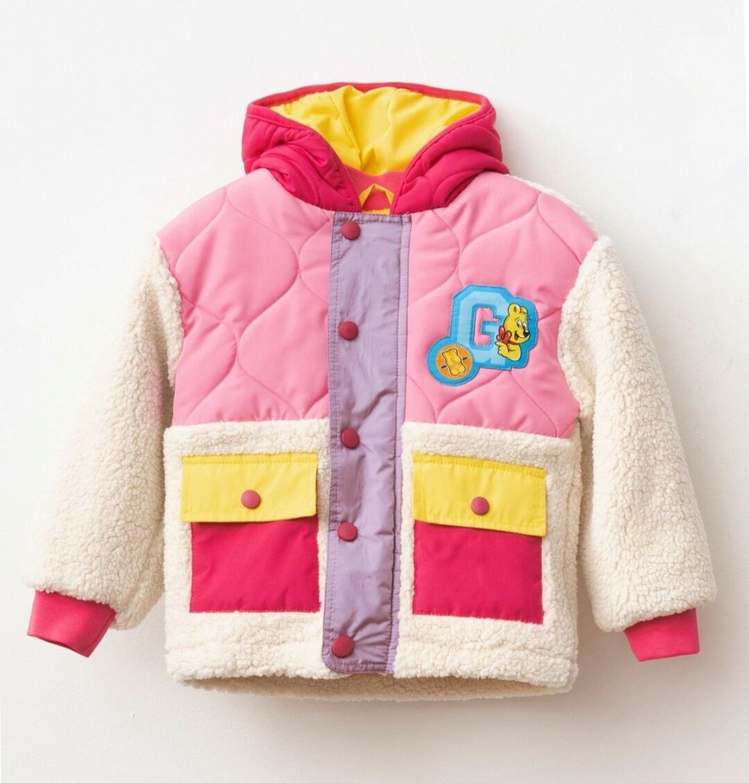 Kapşonlu lisanslı kalın polar mont