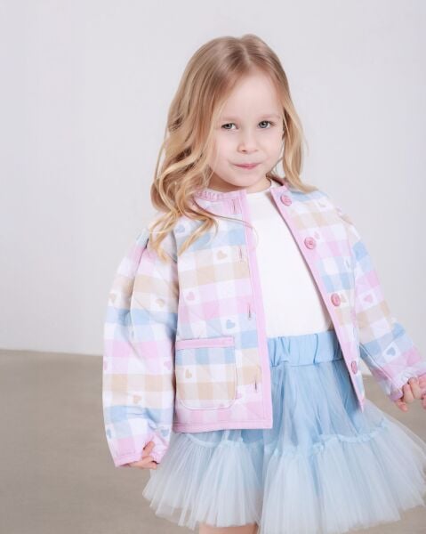 Kapitone ceket tütü etek takım mavi 9/10 yaş