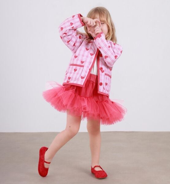 Kapitone ceket tütü etek takım kırmızı !!9 Mart Kargo!!