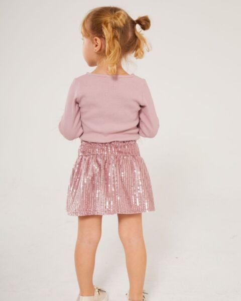 Payet etekli tüy detaylı takım pembe