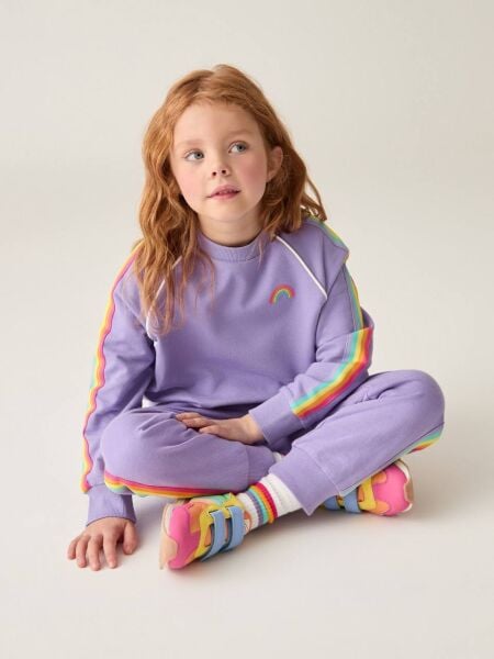 Gökkuşaklı eşofman takımı lila