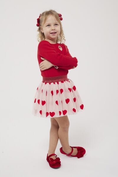 Kalpli tütü etek takım kırmızı