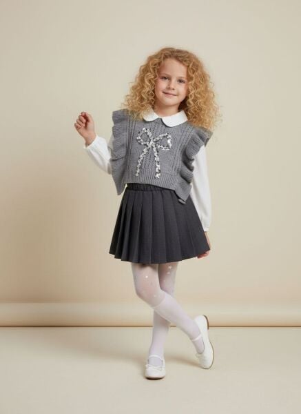 Payet detaylı üçlü triko set