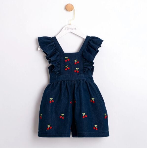 Kirazlı denim tulum