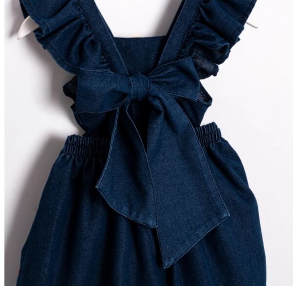 Kirazlı denim tulum