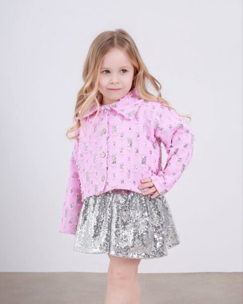 Pul payet etekli takım pembe !!10 Mart Kargo!!