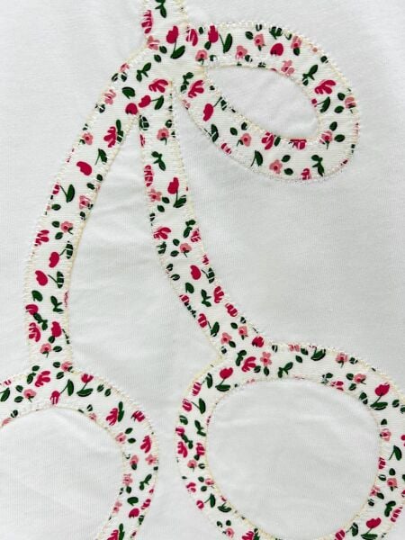 Kiraz işlemeli biker taytlı takım