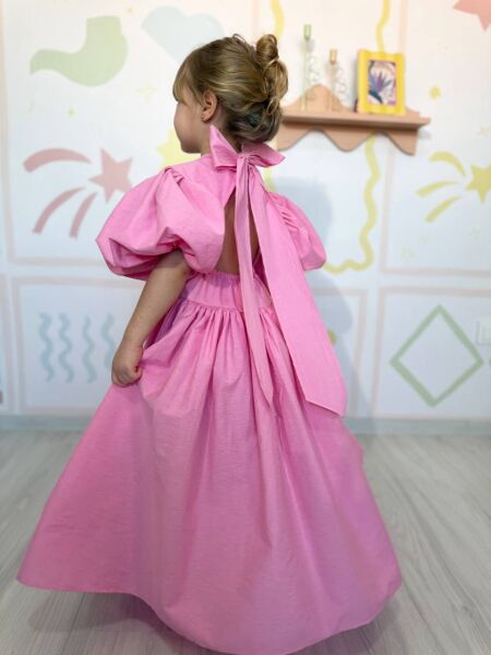 Fiyonk bağlamalı gofre elbise