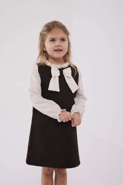 Gömlek detaylı gabardin elbise