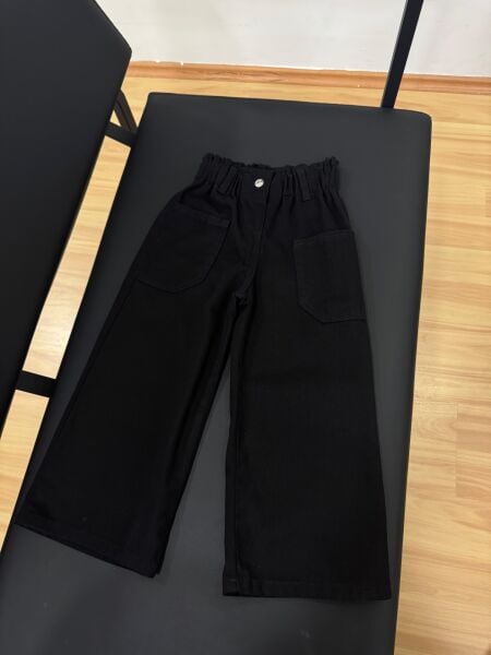 Siyah cepli denim pantolon