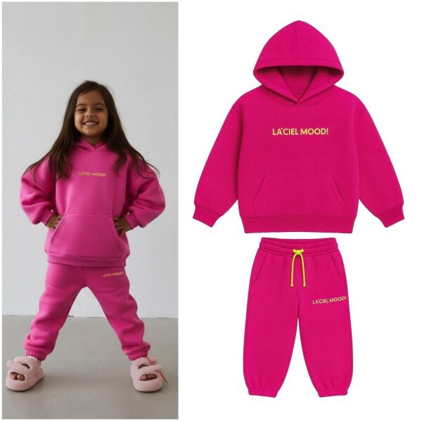 Laciel mood hoodie fuşya takım