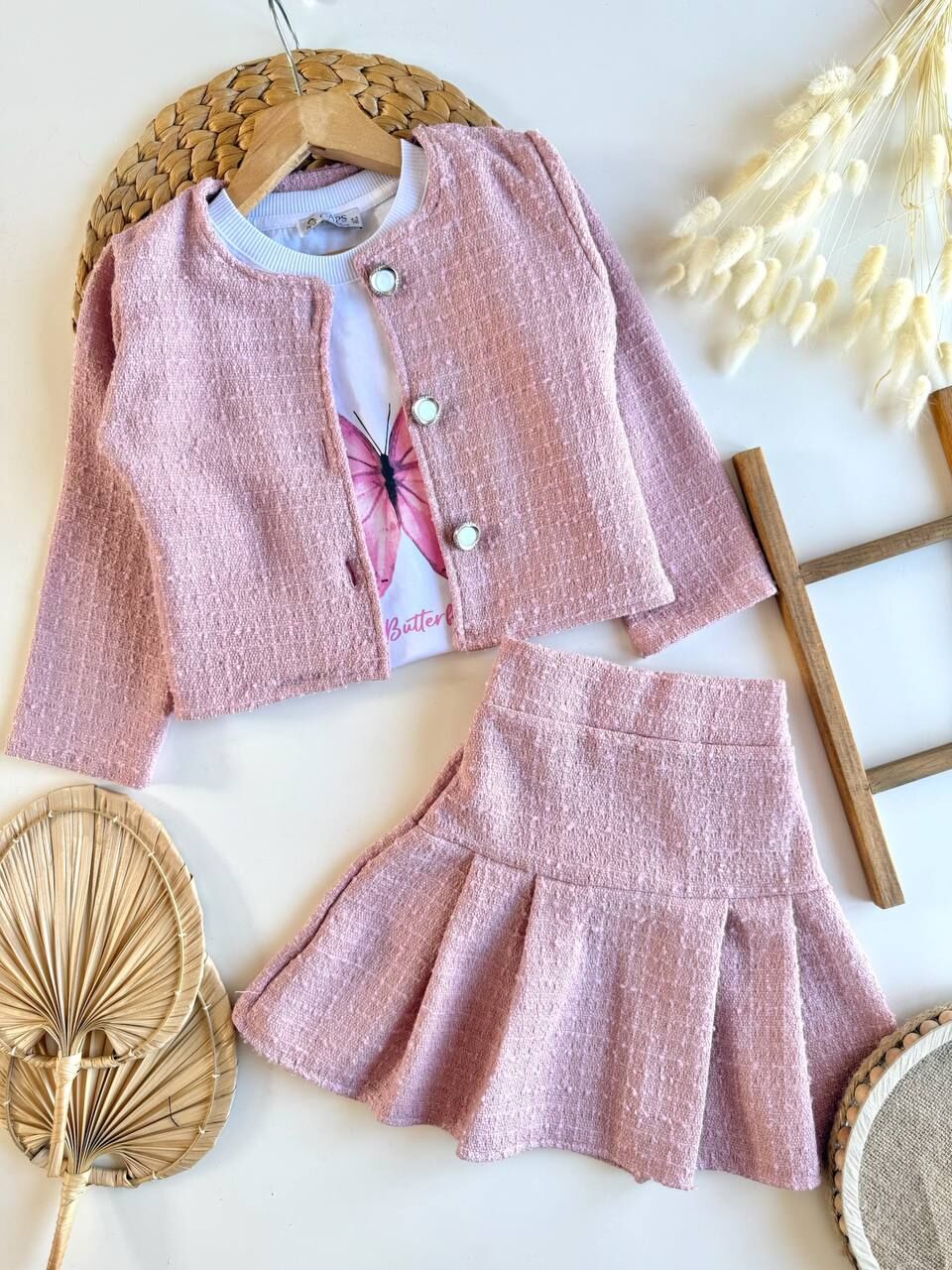 Tüvit ceketli üçlü set takım