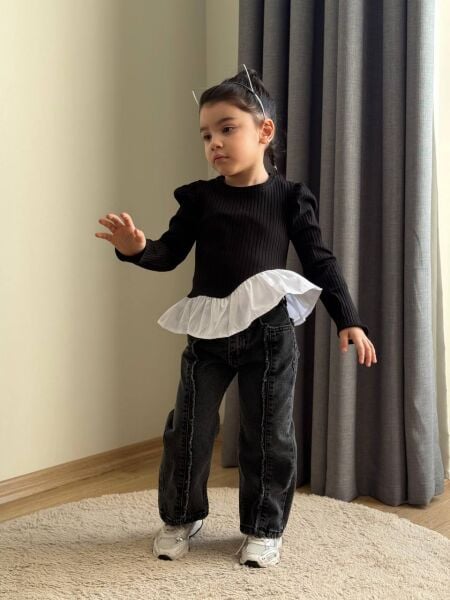 Balon kol Jean takım siyah