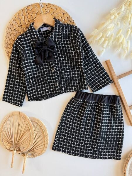 Fiyonk apliekli tüvit takım siyah