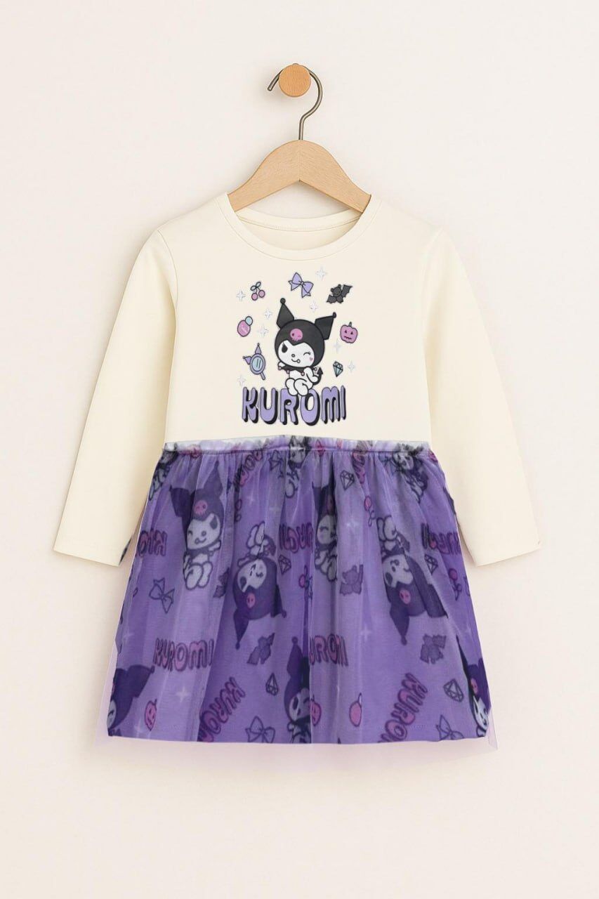 Kuromi tütü elbise beyaz/lila