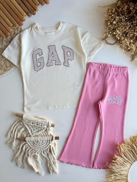 Payet işlemeli taytlı takım pembe