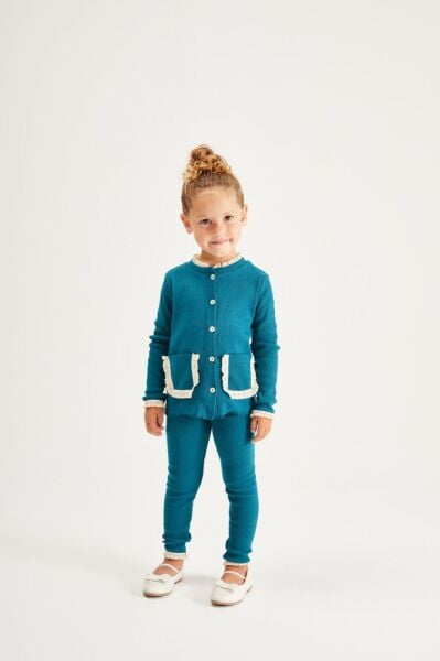 Fisto detaylı kaşkorse takım petrol yeşili