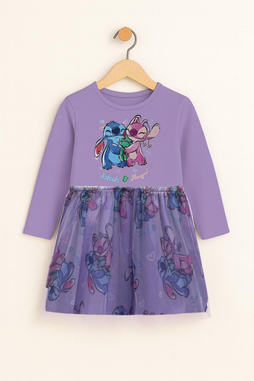 Stitch tütü elbise mor