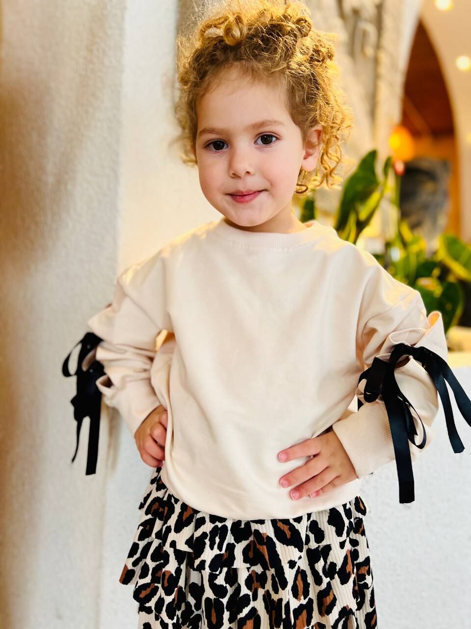 Kurdela detaylı leopar etekli takım