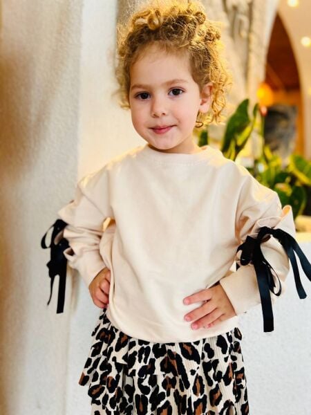 Kurdela detaylı leopar etekli takım