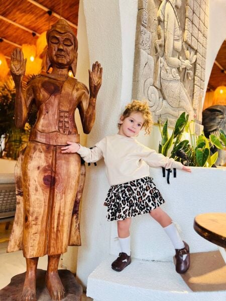 Kurdela detaylı leopar etekli takım