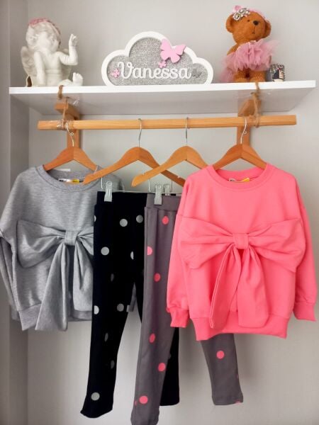 Fiyonk detaylı taytli takım gri