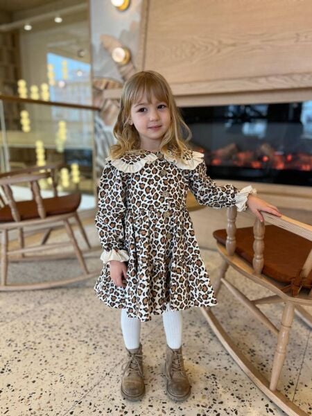 Leopar elbise 7/8 yaş