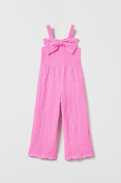 Pembe fiyonklu tulum