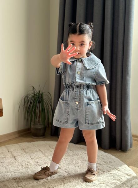Denim taşlı tulum (1 beden büyük tercih edebilirsiniz)