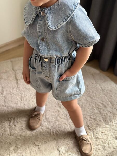 Denim taşlı tulum (1 beden büyük tercih edebilirsiniz)