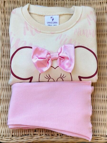 Fiyonk detaylı minnie takım